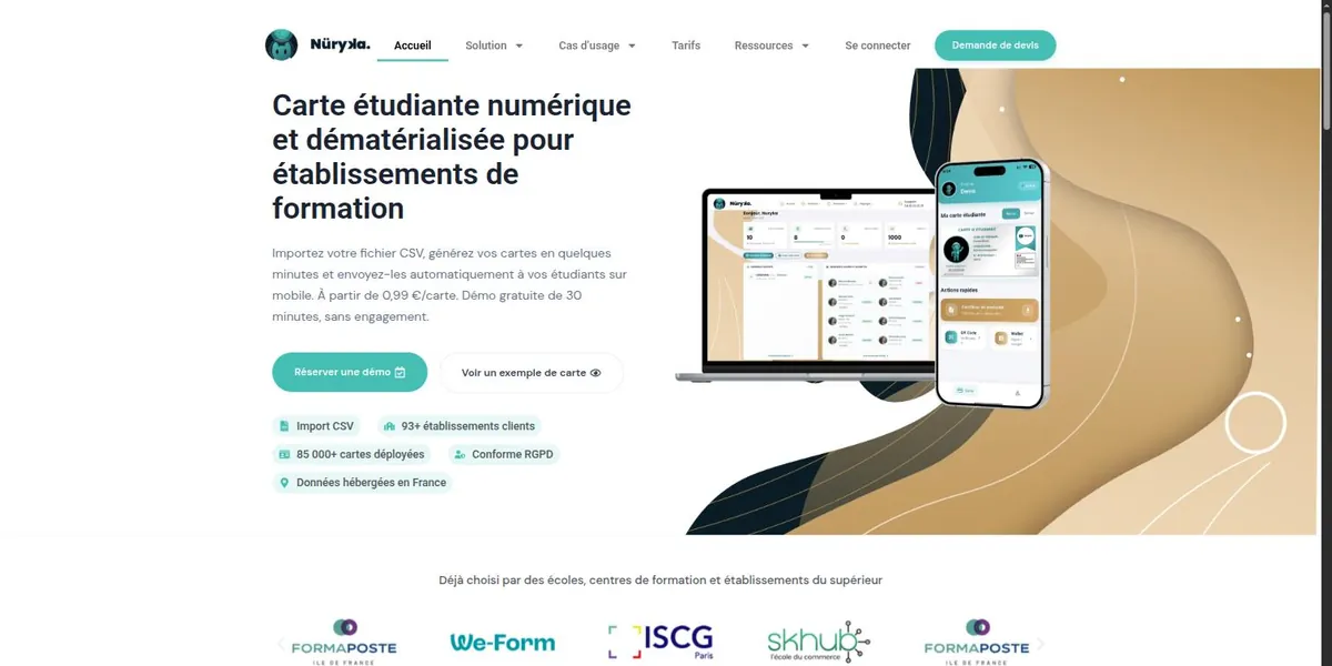 Page d’accueil de Nuryka