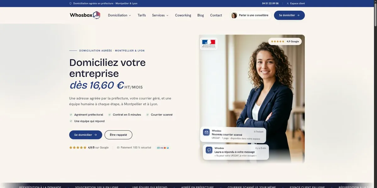 Page d’accueil de Whosbox