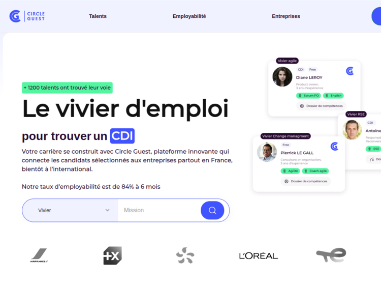 Circle Guest - Site vitrine fait avec maquette figma